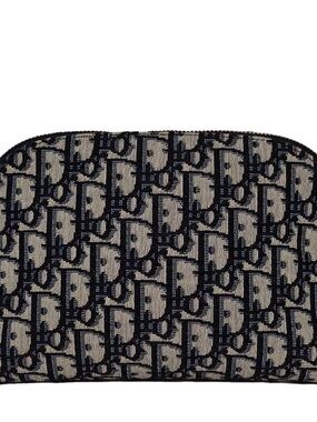 Dior Monogram Cosmetic Pouch in Navy and Beige